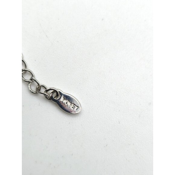 Monet Black Rhinestone Necklace & Earrings Set New Old Stock Vintage Clip Ons - Picture 6 of 7